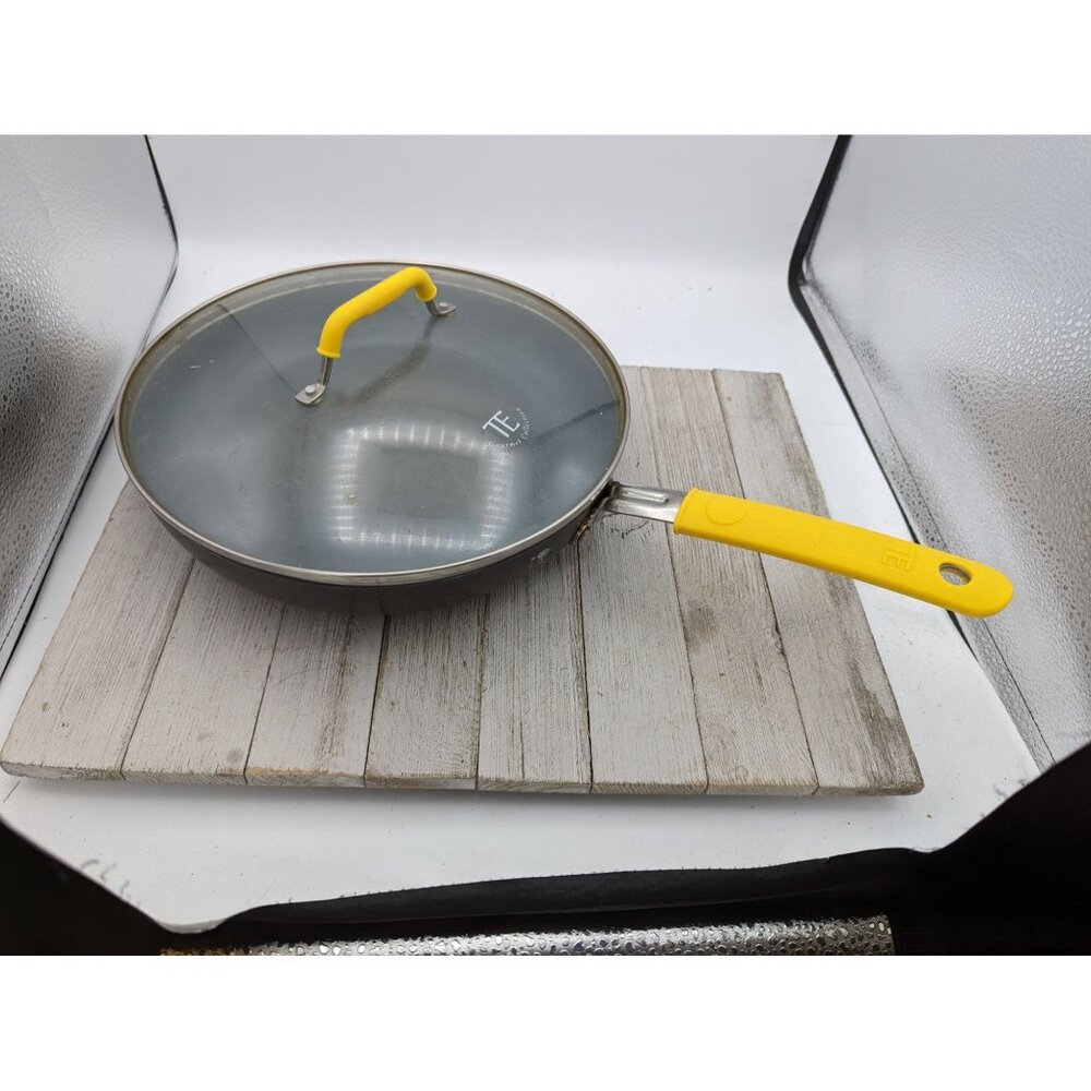 Todd English Limited Collection Green Pan 11" Frying Pan Skillet Lid Yellow